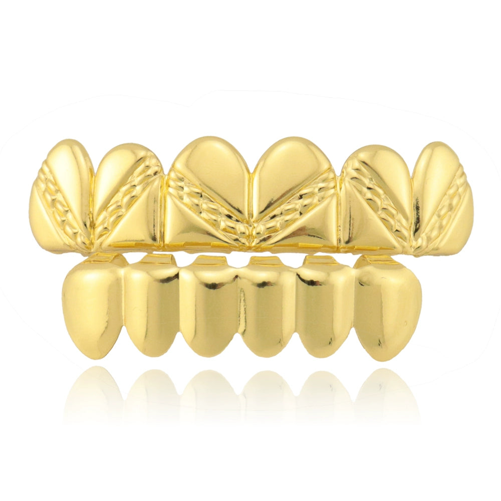 TikTok-Inspired Joker Gold-Plated Hip-Hop Grillz – Eight-Teeth European & American Style