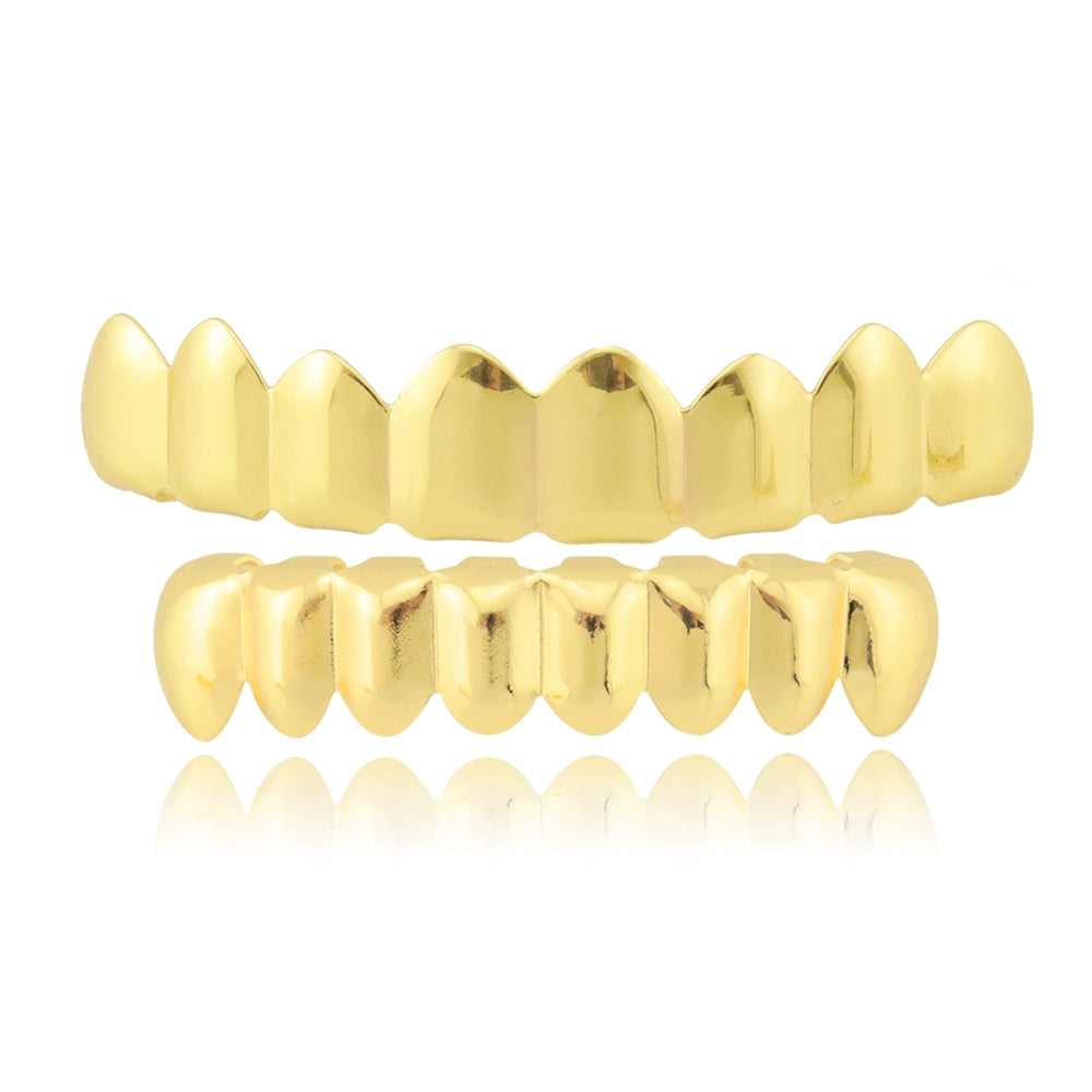 TikTok-Inspired Joker Gold-Plated Hip-Hop Grillz – Eight-Teeth European & American Style