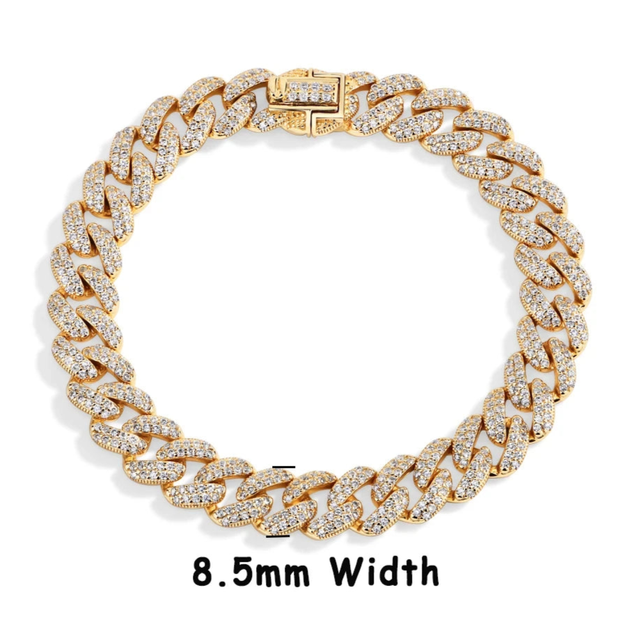 Cuba Chain for Man Women 925 Sterling Silver 18k Gold Plated Hip Hop Tennis Bracelet Fine Jewelry