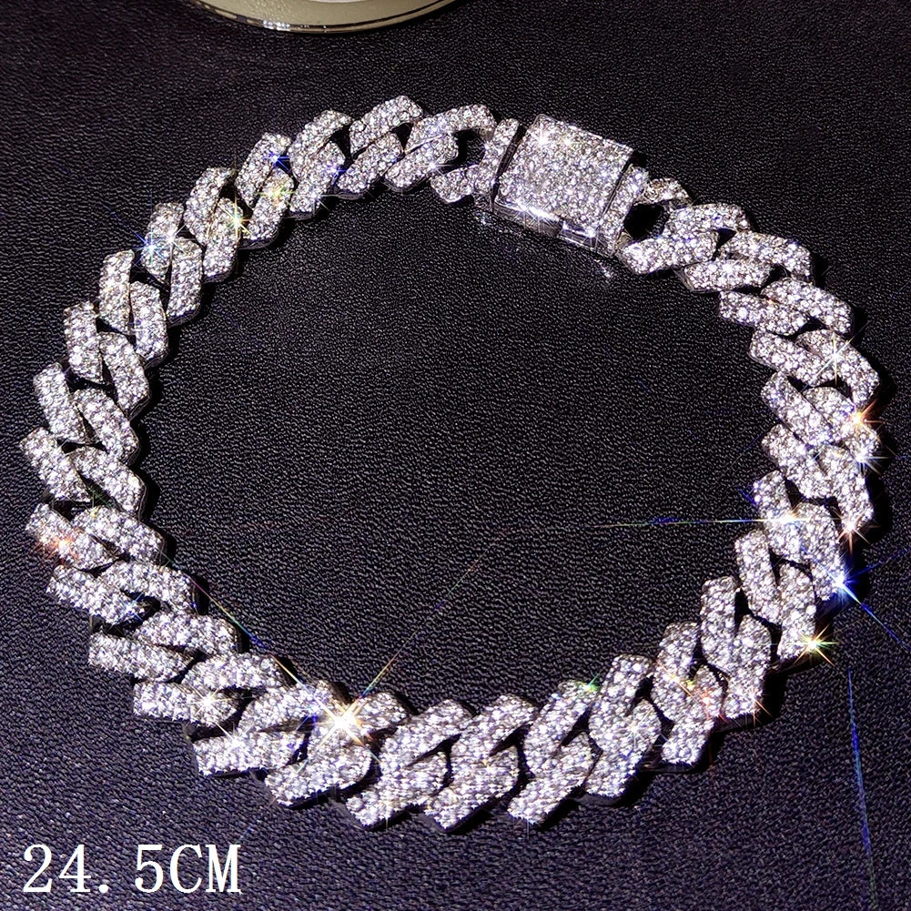 Cuban Chain Anklets For Women Luxury Rhinestone Link Ankle Bracelet Beach Barefoot Jewelry