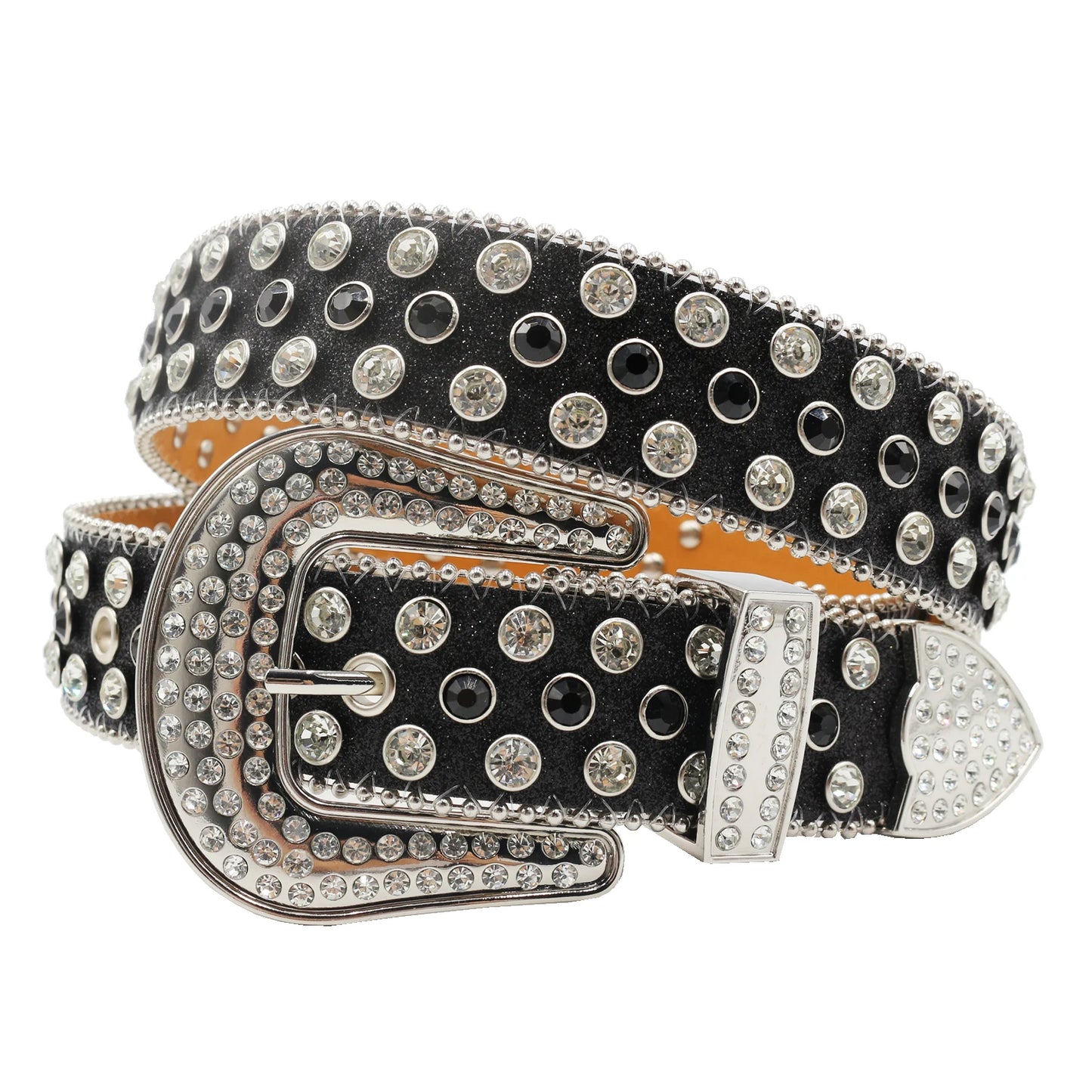 Skull Rhinestone Belt – Y2K Crystal Studded Western Bling for Women & Men