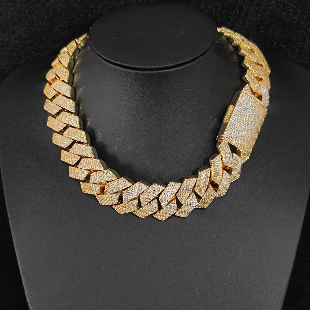 Hip Hop Jewelry Men Iced Out Chains Big Heavy 25mm Six Rows Cz Stone Cuban Link Chain High Quality Bling Necklace ﻿