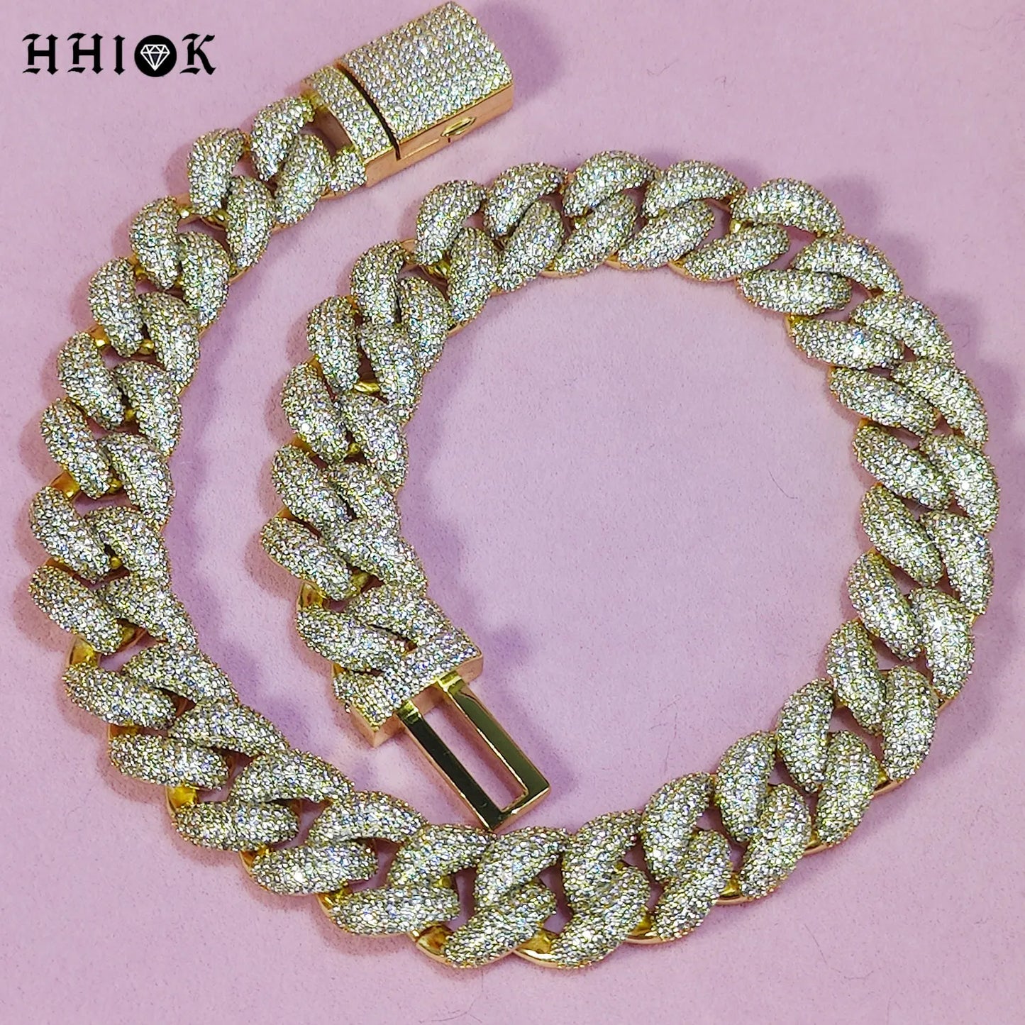 Premium 12mm/15mm/18mm Iced Cuban Link Chain Sparkling Hip Hop Jewelry CZ Bling Cuban Necklace for Men and Women