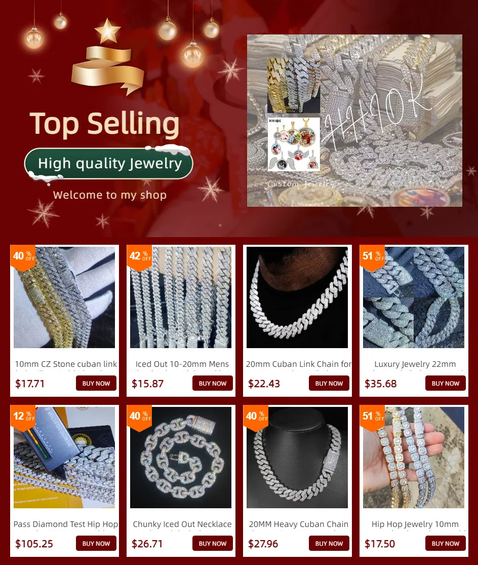 Premium 12mm/15mm/18mm Iced Cuban Link Chain Sparkling Hip Hop Jewelry CZ Bling Cuban Necklace for Men and Women