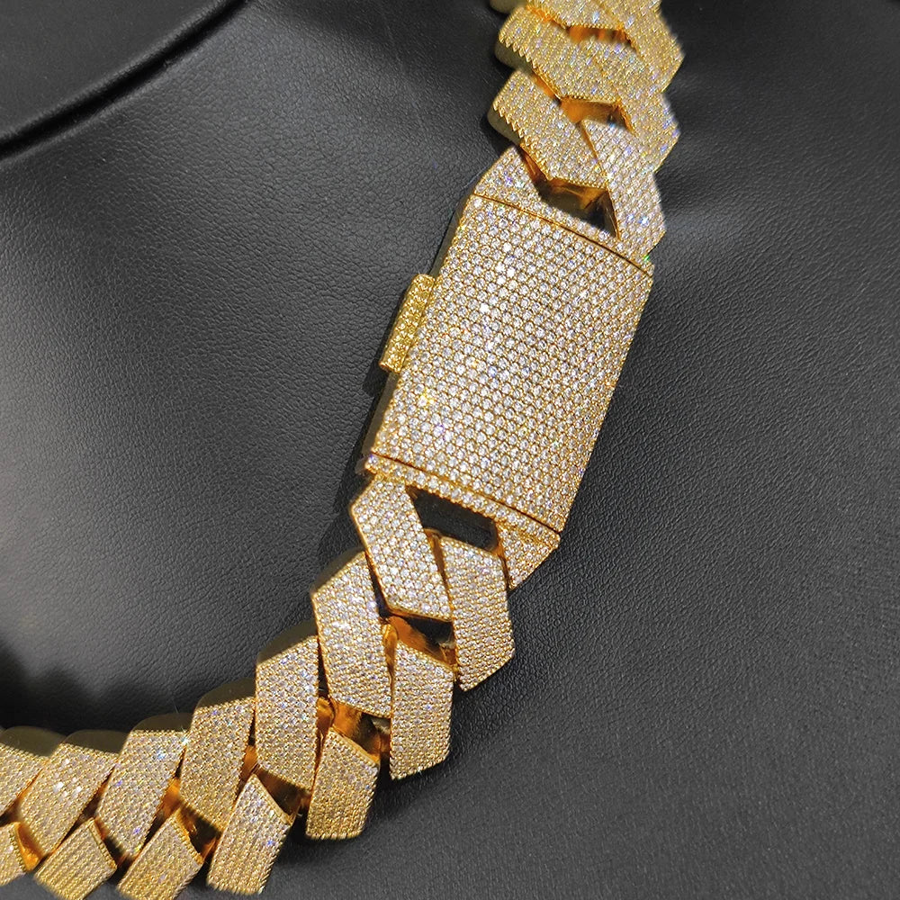 Hip Hop Jewelry Men Iced Out Chains Big Heavy 25mm Six Rows Cz Stone Cuban Link Chain High Quality Bling Necklace ﻿