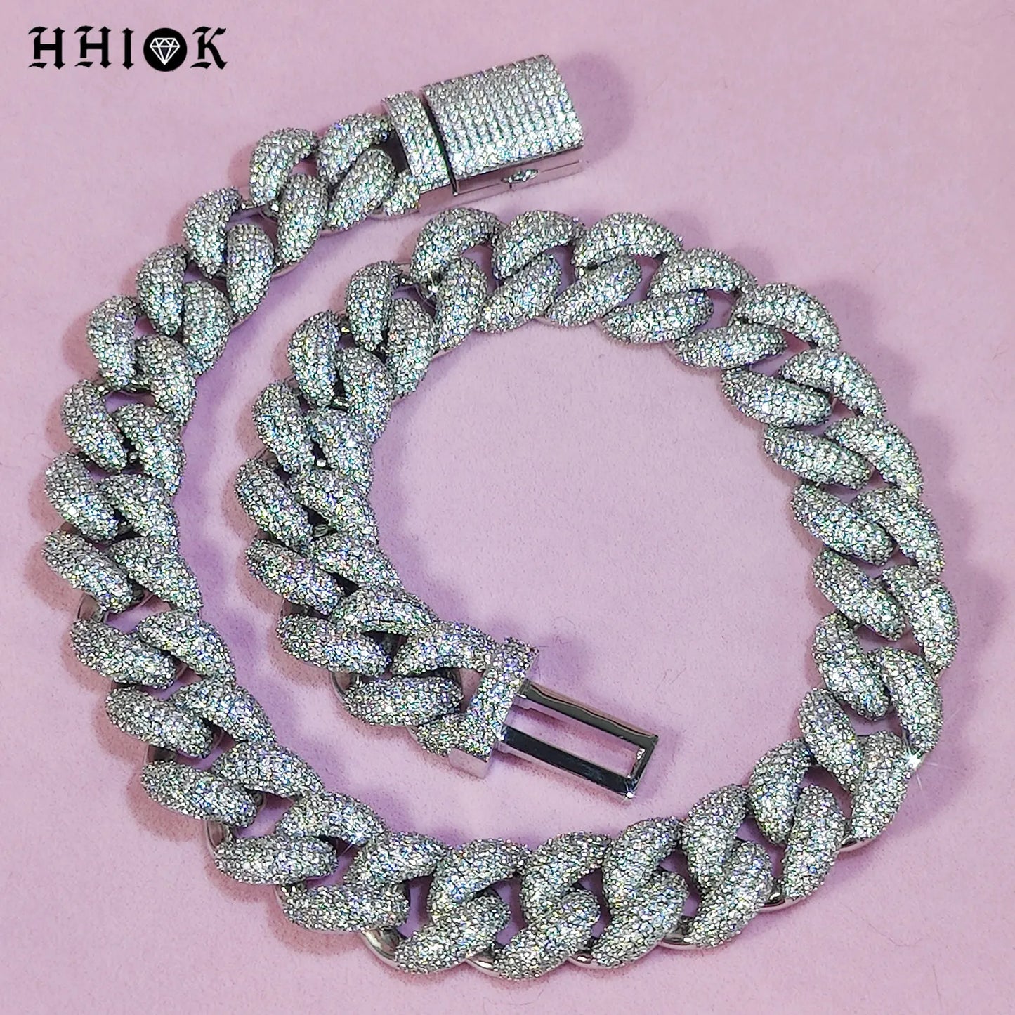 Premium 12mm/15mm/18mm Iced Cuban Link Chain Sparkling Hip Hop Jewelry CZ Bling Cuban Necklace for Men and Women