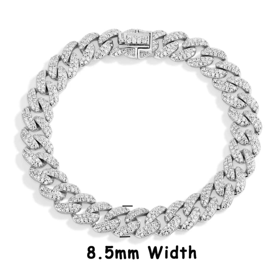 Cuba Chain for Man Women 925 Sterling Silver 18k Gold Plated Hip Hop Tennis Bracelet Fine Jewelry