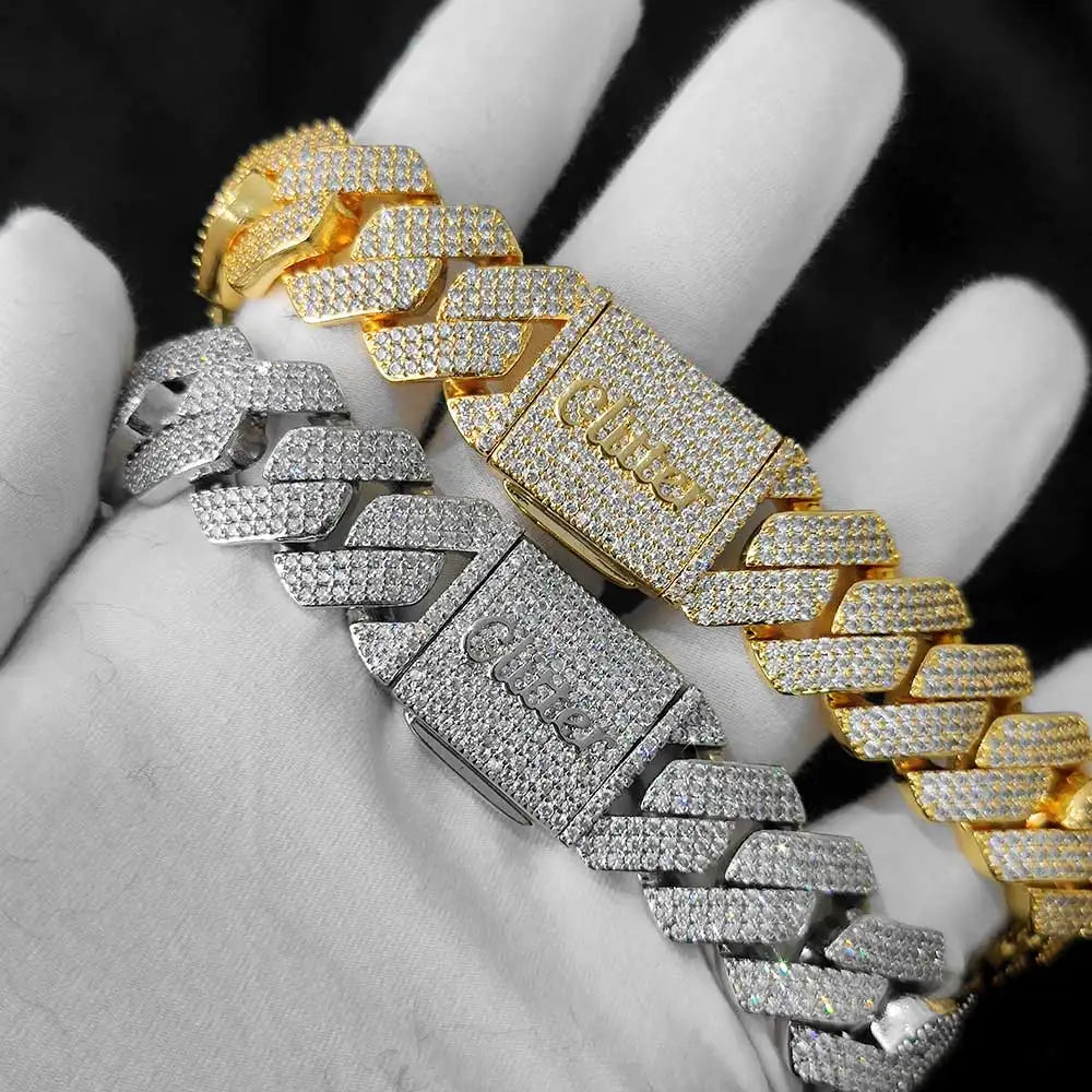 High-Quality 20mm Iced-Out Cuban Link Chain – Three-Row Thick & Heavy Hip-Hop Necklace for Men