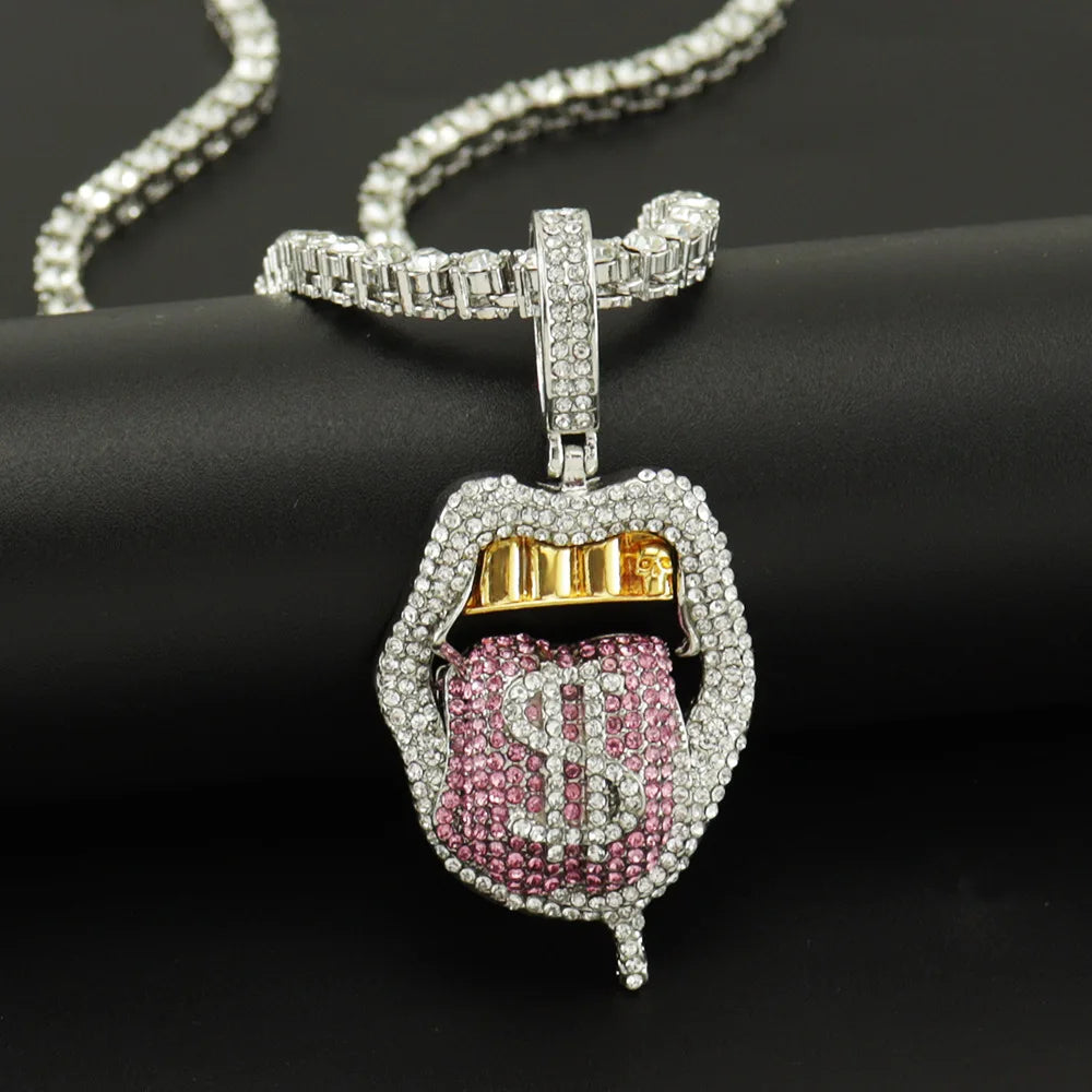 Sparkling Rhinestone Cuban Chain Tennis Ice Crystal Hip Hop Necklace Jewelry