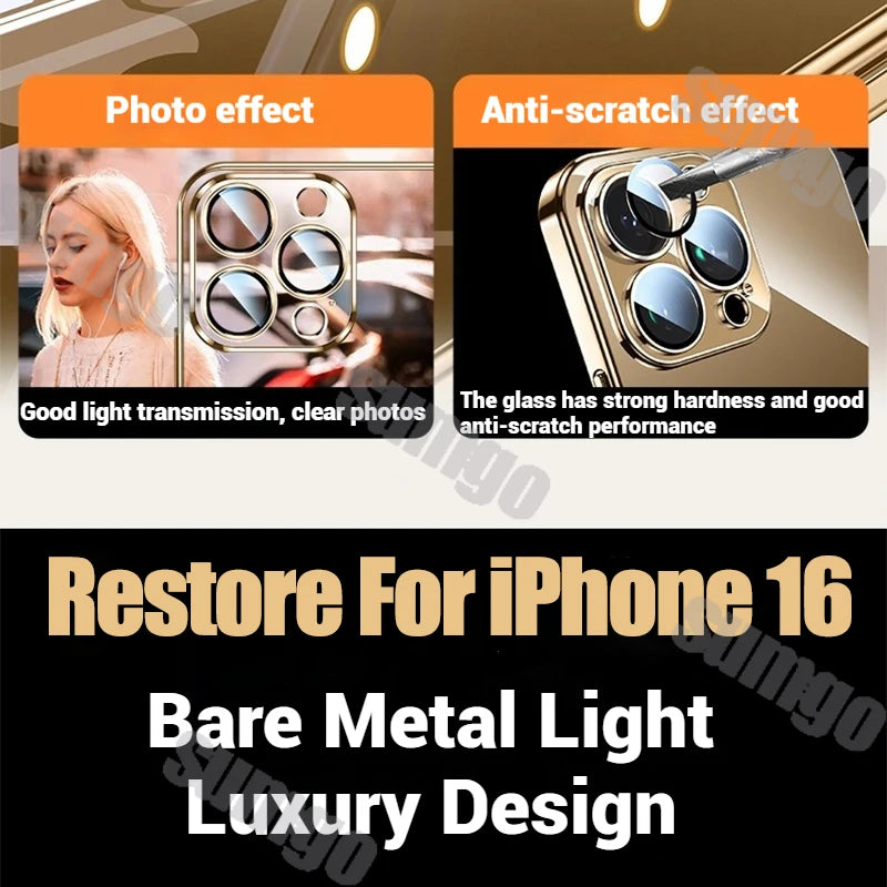 Silicone High-Quality Plating Transparent Case for iPhone (16/15/14/13/12/11 Series)