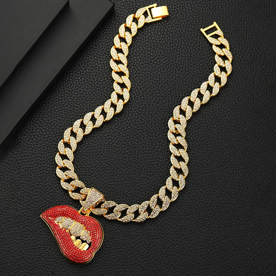 Rockstar Rapper Punk Chain Statement Necklace for Carnival Theme Party