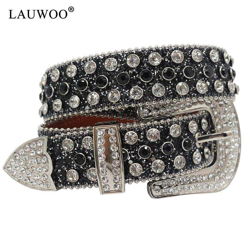 Skull Rhinestone Belt – Y2K Crystal Studded Western Bling for Women & Men