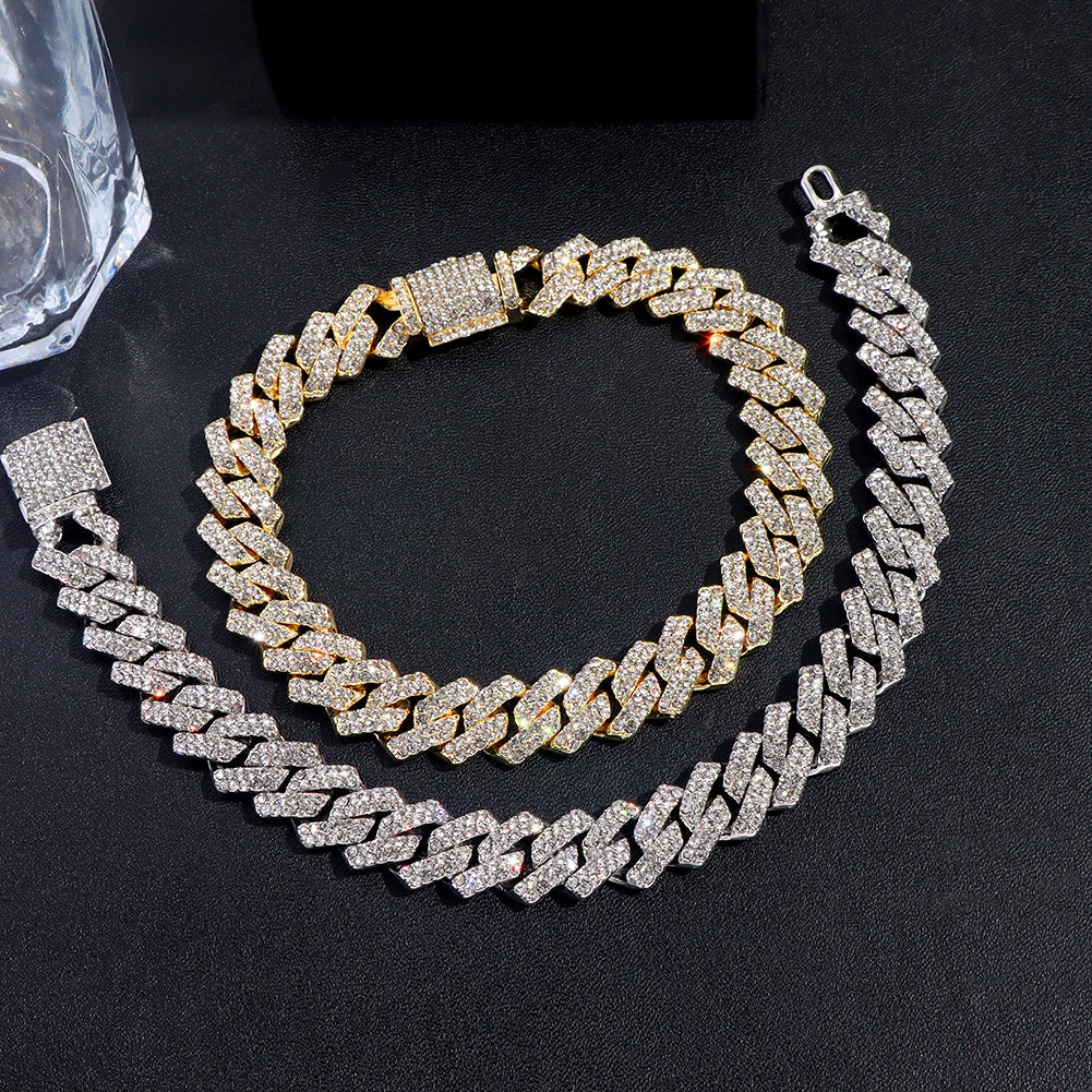 Cuban Chain Anklets For Women Luxury Rhinestone Link Ankle Bracelet Beach Barefoot Jewelry