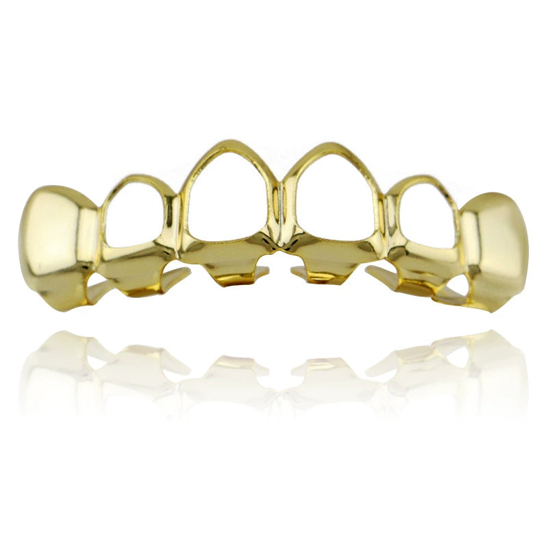 TikTok-Inspired Joker Gold-Plated Hip-Hop Grillz – Eight-Teeth European & American Style