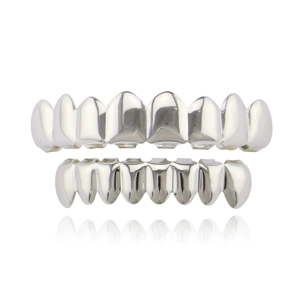 TikTok-Inspired Joker Gold-Plated Hip-Hop Grillz – Eight-Teeth European & American Style