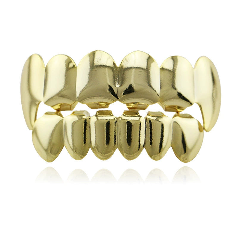 TikTok-Inspired Joker Gold-Plated Hip-Hop Grillz – Eight-Teeth European & American Style