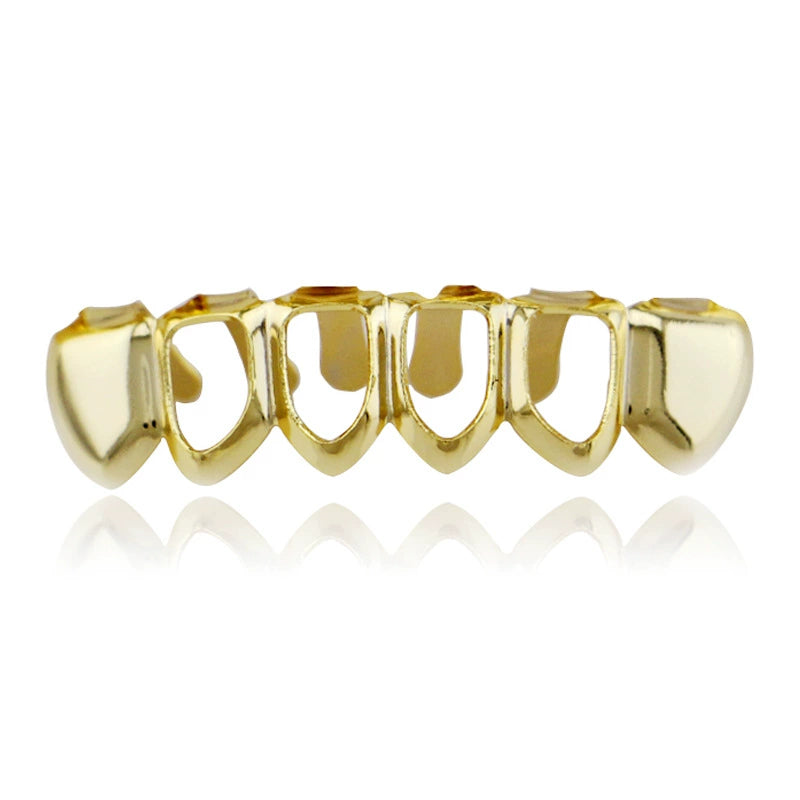 TikTok-Inspired Joker Gold-Plated Hip-Hop Grillz – Eight-Teeth European & American Style