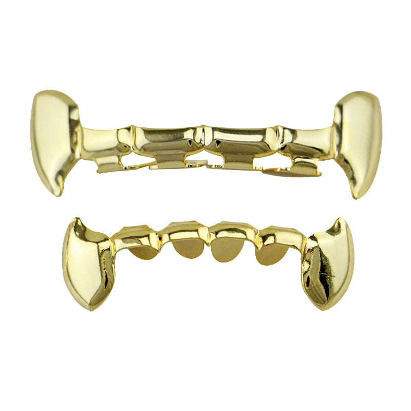 TikTok-Inspired Joker Gold-Plated Hip-Hop Grillz – Eight-Teeth European & American Style