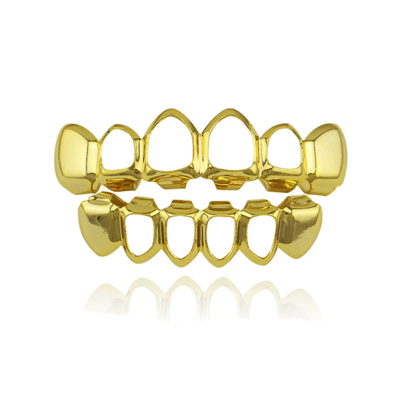 TikTok-Inspired Joker Gold-Plated Hip-Hop Grillz – Eight-Teeth European & American Style