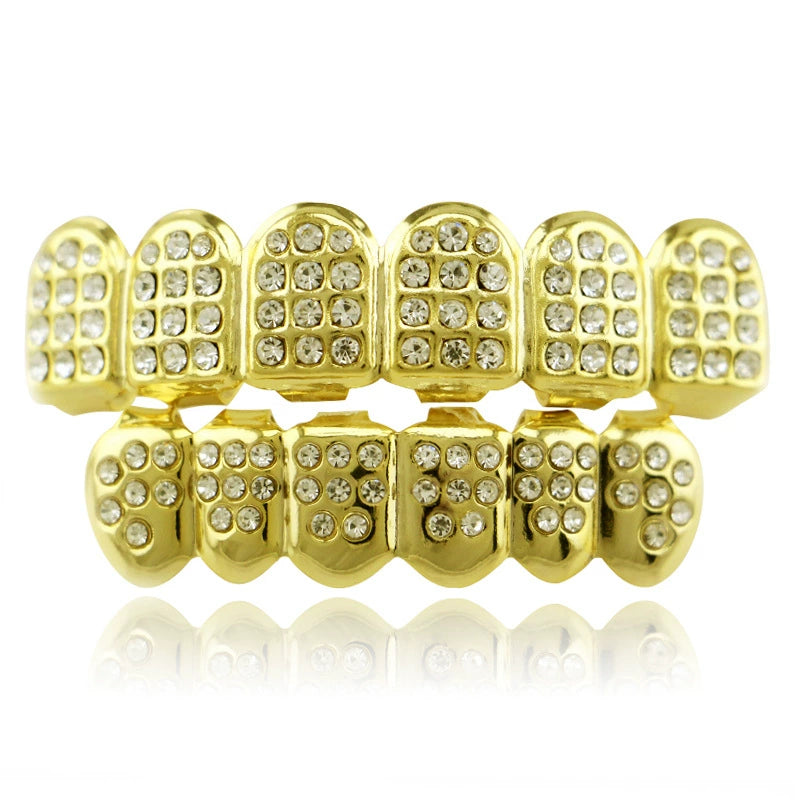 TikTok-Inspired Joker Gold-Plated Hip-Hop Grillz – Eight-Teeth European & American Style