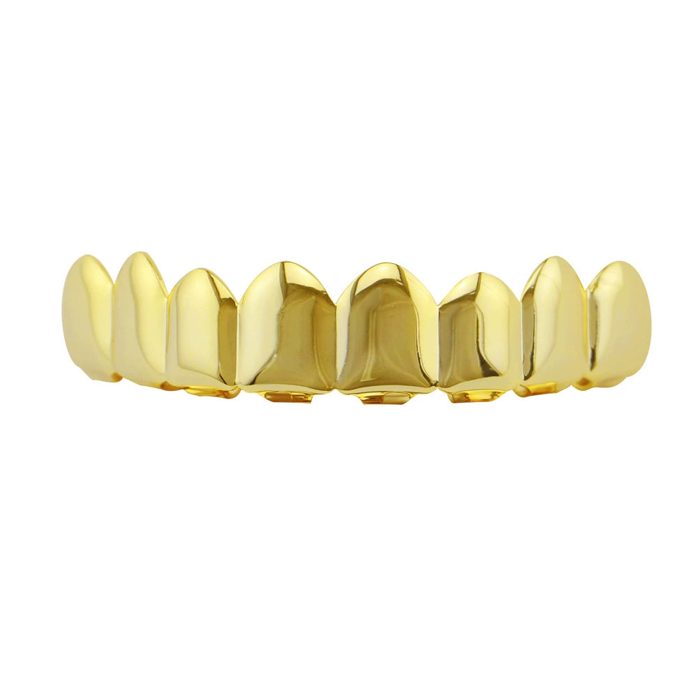 TikTok-Inspired Joker Gold-Plated Hip-Hop Grillz – Eight-Teeth European & American Style