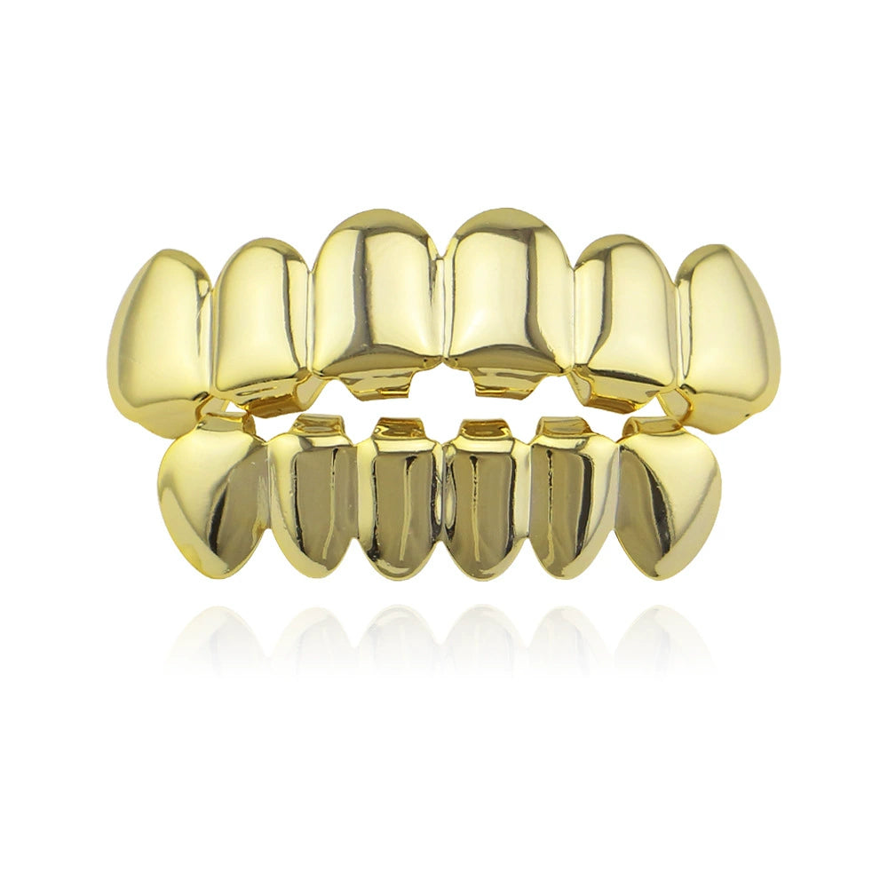 TikTok-Inspired Joker Gold-Plated Hip-Hop Grillz – Eight-Teeth European & American Style